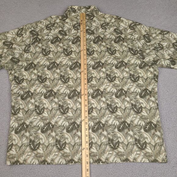 Vintage Manhattan Hawaiian Shirt Mens XL Green Leaves Rayon Button Up - Picture 11 of 12